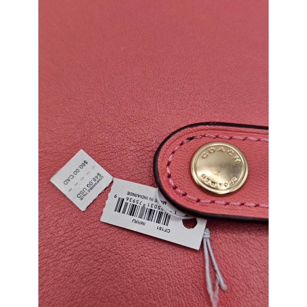 Coach Leather Notebook Planner Pink Snap Closure Journal Organizer New - Picture 2 of 9